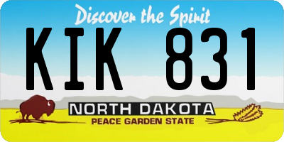 ND license plate KIK831