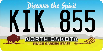 ND license plate KIK855