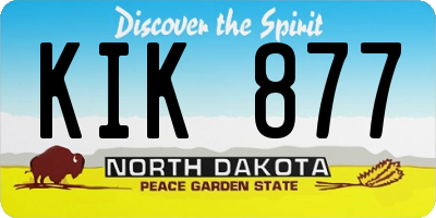 ND license plate KIK877