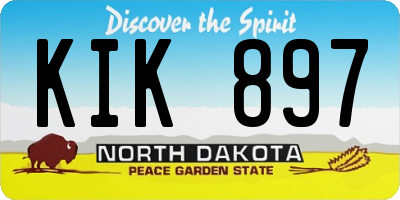 ND license plate KIK897