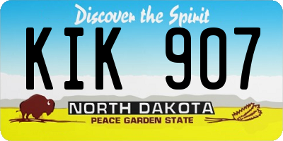 ND license plate KIK907
