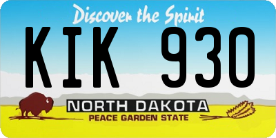 ND license plate KIK930