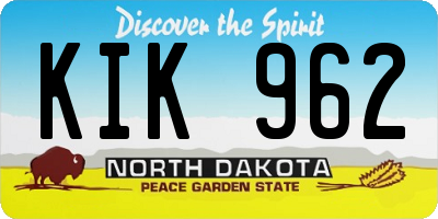 ND license plate KIK962