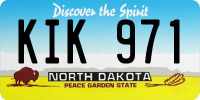 ND license plate KIK971