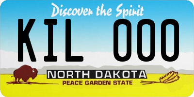 ND license plate KIL000