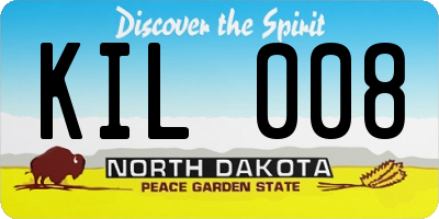 ND license plate KIL008