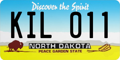 ND license plate KIL011