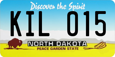 ND license plate KIL015