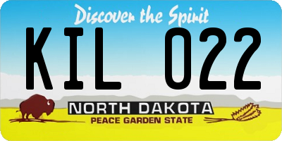 ND license plate KIL022