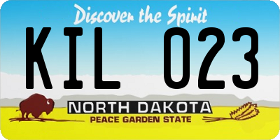ND license plate KIL023