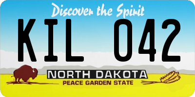 ND license plate KIL042