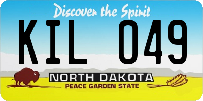 ND license plate KIL049