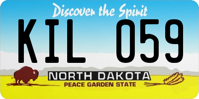 ND license plate KIL059
