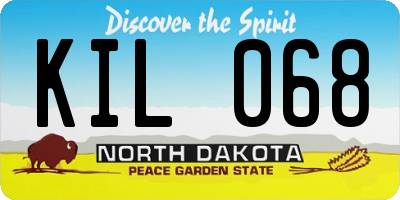 ND license plate KIL068