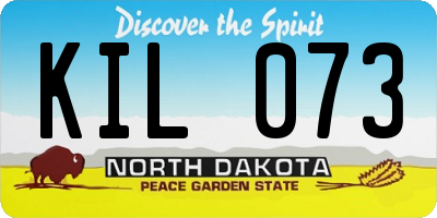 ND license plate KIL073