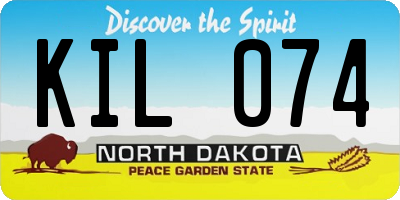 ND license plate KIL074