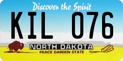 ND license plate KIL076