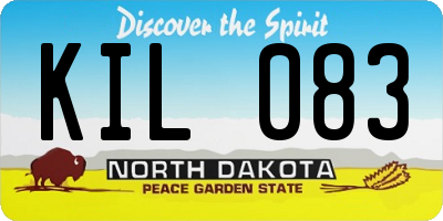 ND license plate KIL083