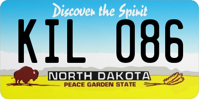 ND license plate KIL086