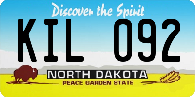 ND license plate KIL092