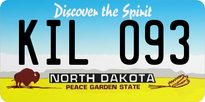 ND license plate KIL093