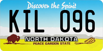ND license plate KIL096