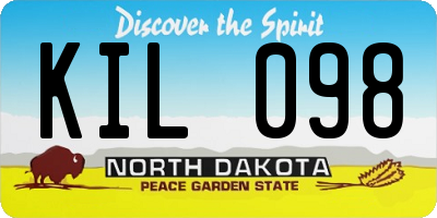 ND license plate KIL098