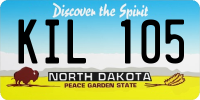 ND license plate KIL105