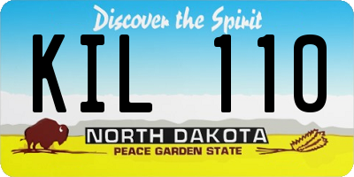 ND license plate KIL110