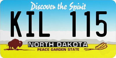 ND license plate KIL115