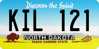 ND license plate KIL121