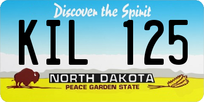 ND license plate KIL125