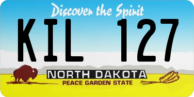 ND license plate KIL127