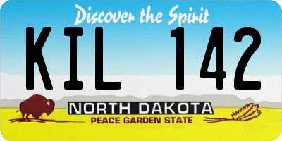 ND license plate KIL142