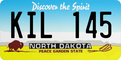 ND license plate KIL145