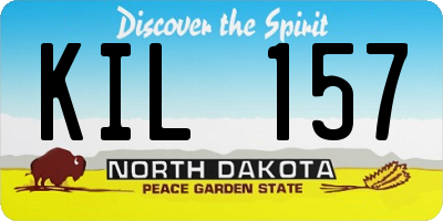 ND license plate KIL157