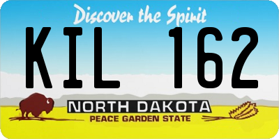 ND license plate KIL162