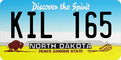 ND license plate KIL165