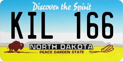 ND license plate KIL166