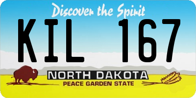 ND license plate KIL167