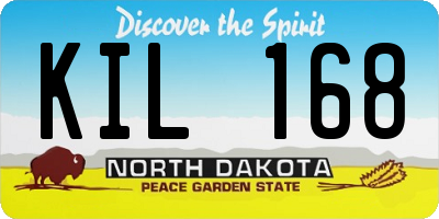 ND license plate KIL168