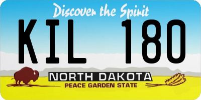 ND license plate KIL180