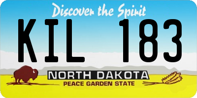 ND license plate KIL183