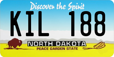 ND license plate KIL188