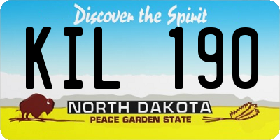 ND license plate KIL190
