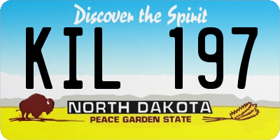 ND license plate KIL197