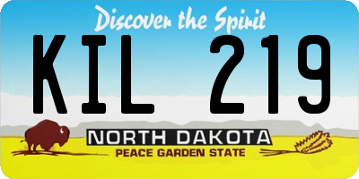 ND license plate KIL219