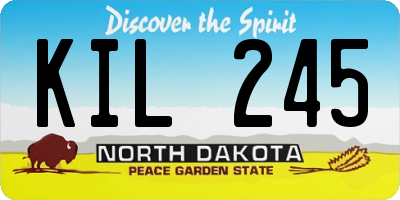 ND license plate KIL245