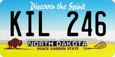 ND license plate KIL246