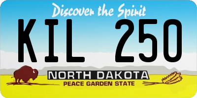 ND license plate KIL250